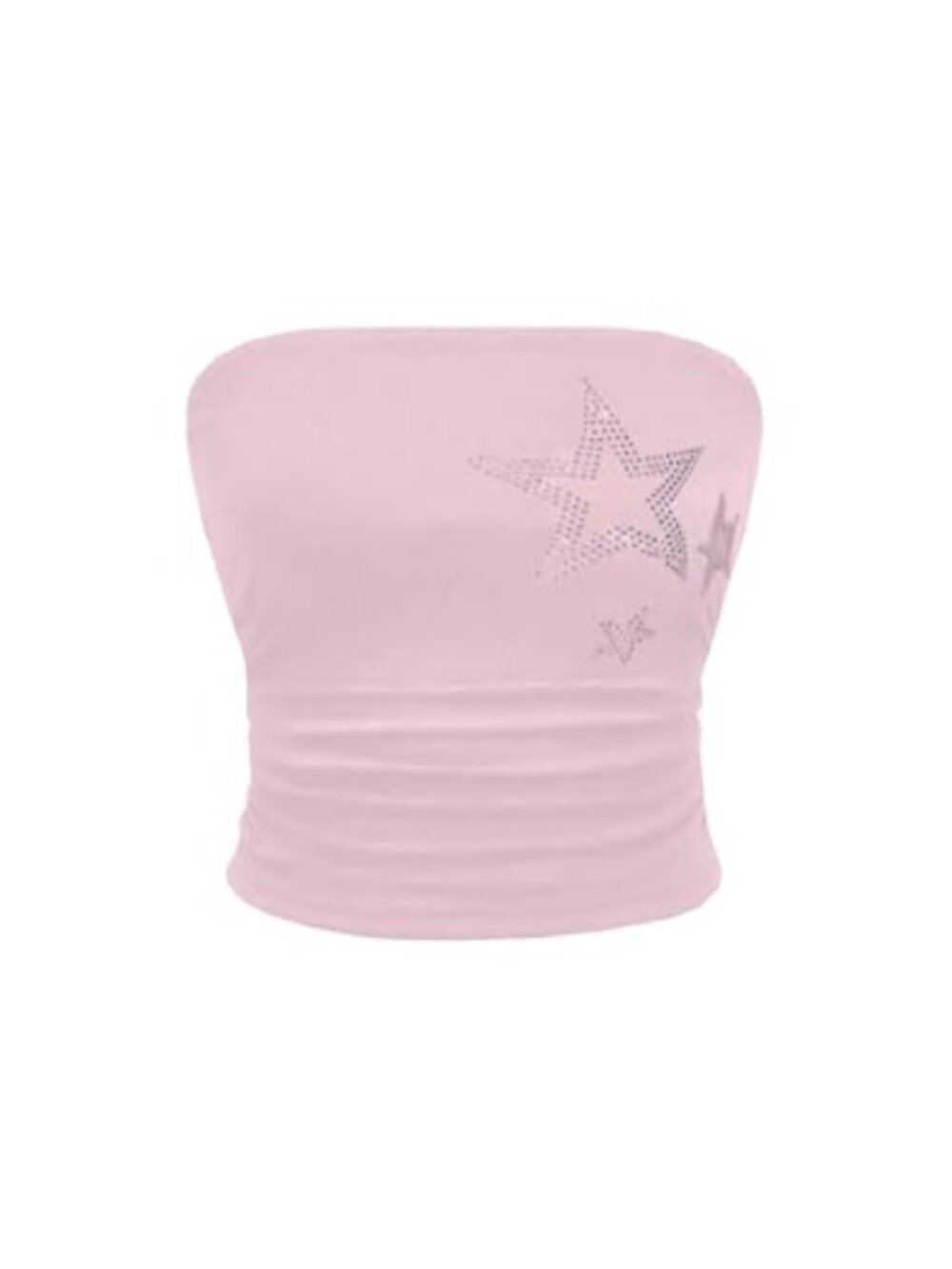 Strapless Rhinestone Star Crop Tube Top Sleeveless Going Out Top